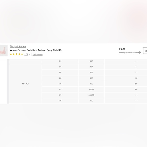 Auden Red Lace Wireless Bra Size 1X - Picture 5 of 5